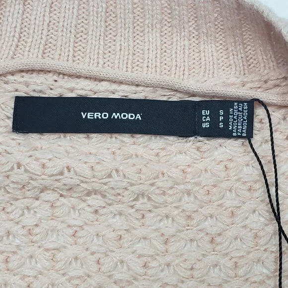 Vero Moda Open Front Cardigan Sweater Womens Small in Sepia Rose Cottagecore NWT - Picture 3 of 16